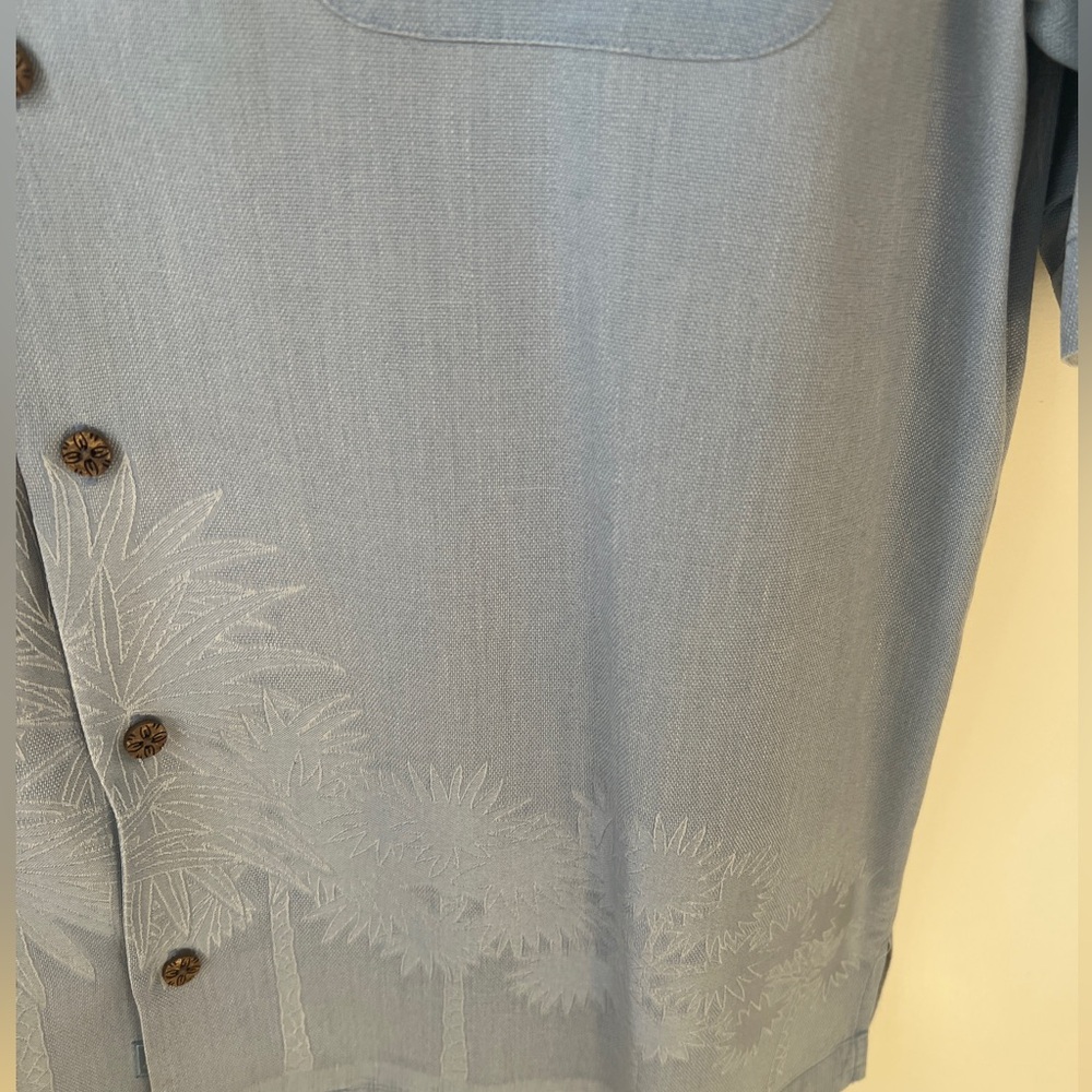 Vintage Tommy Bahama Silk Jacquard Palm Resort Hawaiian Shirt Men’s Large L - Picture 6 of 10